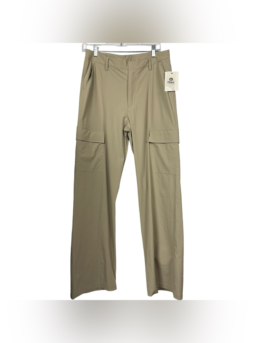 Wide Leg Cargo Pants Mono B Women's Size L Mid-Rise Stretchy